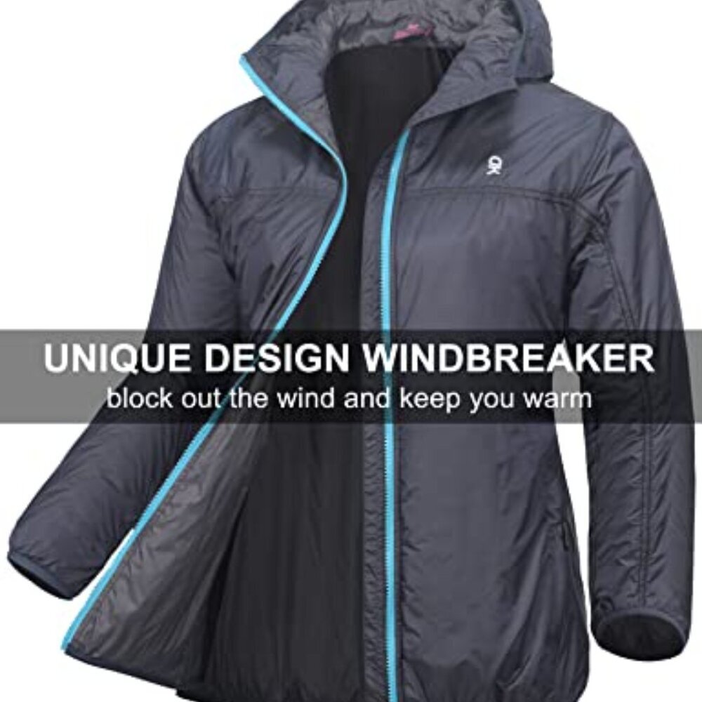 Packable Lightweight Running Jacket Water Resistant Hooded Windbreaker Fitted - Picture 5 of 7